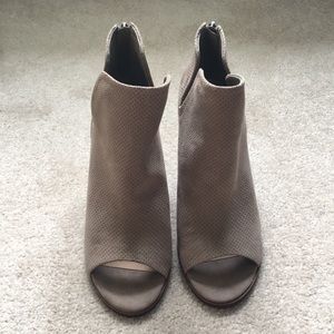 Open-Toe Heeled Bootie